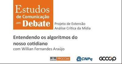 Primeira edição de 'Estudos de Comunicação em Debate' ocorre logo mais Primeira edição de 'Estudos de Comunicação em Debate' ocorre logo mais