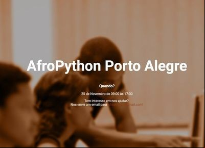 AfroPython tem apoio da Faculdade Senac Porto Alegre AfroPython tem apoio da Faculdade Senac Porto Alegre