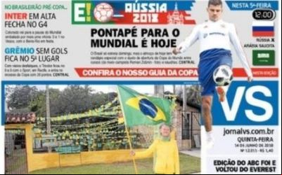 Jornais NH e VS terão páginas dedicadas à Copa do Mundo Jornais NH e VS terão páginas dedicadas à Copa do Mundo