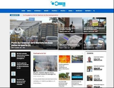 OCorreio, de Cachoeira do Sul, efetua modificações em sua página digital OCorreio, de Cachoeira do Sul, efetua modificações em sua página digital