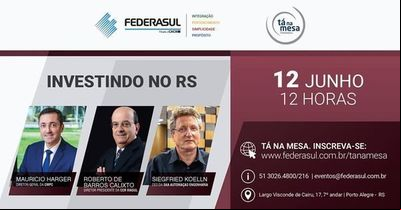 Próximo Tá na Mesa debaterá investimentos para o RS Próximo Tá na Mesa debaterá investimentos para o RS