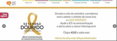 Novo site do Instituto do Câncer Infantil visa a aumentar canal de doações Novo site do Instituto do Câncer Infantil visa a aumentar canal de doações