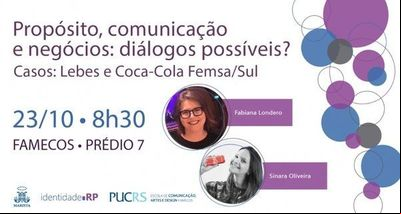 Em palestra, RP e jornalista falam sobre propósito, comunicação e negócios Em palestra, RP e jornalista falam sobre propósito, comunicação e negócios