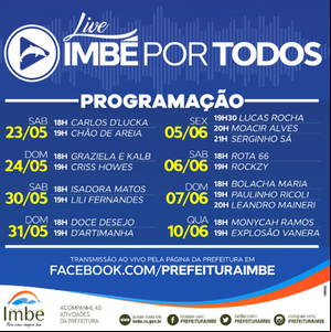 Departamento de Comunicação de Imbé promove lives com artistas locais Departamento de Comunicação de Imbé promove lives com artistas locais