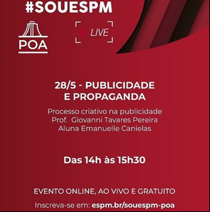 ESPM-Sul promove palestra online sobre Processo Criativo nesta quinta-feira ESPM-Sul promove palestra online sobre Processo Criativo nesta quinta-feira