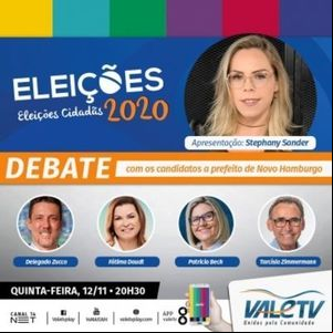 Último debate entre os candidatos a prefeito de NH é na Vale TV Último debate entre os candidatos a prefeito de NH é na Vale TV