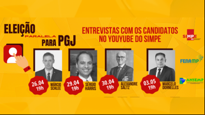 Simpe-RS realiza lives com candidatos a Procurador-Geral de Justiça Simpe-RS realiza lives com candidatos a Procurador-Geral de Justiça
