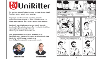 Alunos da UniRitter produzem reportagem em formato de quadrinhos Alunos da UniRitter produzem reportagem em formato de quadrinhos
