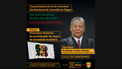 FGF e Frente Negra Gaúcha promovem evento sobre o Dia da Consciência Negra FGF e Frente Negra Gaúcha promovem evento sobre o Dia da Consciência Negra