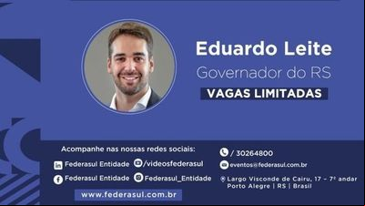 Federasul recebe Eduardo Leite para reunião-almoço do 'Tá na Mesa' Federasul recebe Eduardo Leite para reunião-almoço do 'Tá na Mesa'