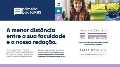 Inscrições estão abertas para concurso 'Primeira Pauta RBS' Inscrições estão abertas para concurso 'Primeira Pauta RBS'