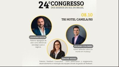 Congresso dos Diários do Sul do Brasil acontece neste sábado na Serra Gaúcha Congresso dos Diários do Sul do Brasil acontece neste sábado na Serra Gaúcha