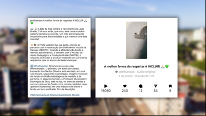 Prefeitura de Canoas adota audiodescrição em conteúdos nas redes sociais