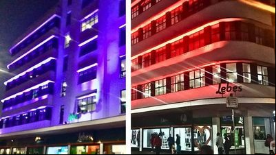 Lebes usa iluminação colorida para destacar três datas celebradas em junho Lebes usa iluminação colorida para destacar três datas celebradas em junho